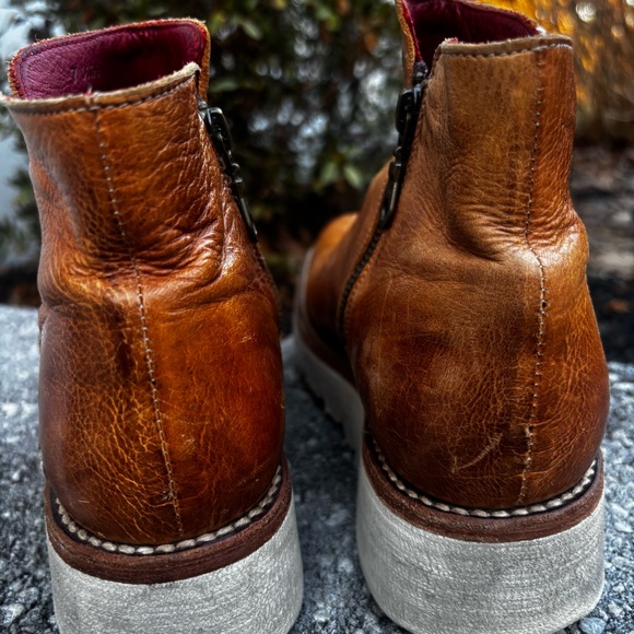 Bed Stu Lydyi platform Leather Ankle Boots Size 7 - Picture 3 of 12